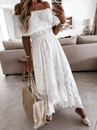 Summer White Dress for Woman 2025 Trendy Casual Beachwear Cover-Ups Outfits New Boho Hippie Chic Long Maxi Dresses Elegant Party