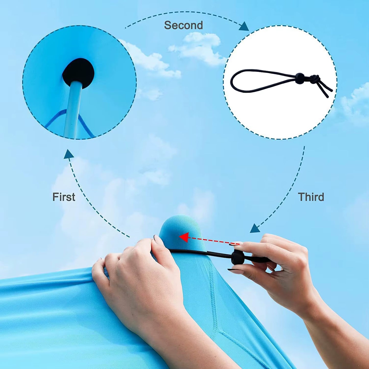 Factory Direct Portable One Bedroom Outdoor Camping Summer Tent Iron Pole Beach Canopy Sun Shade Sand Anchor Polyester Fabric