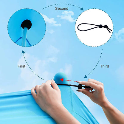Factory Direct Portable One Bedroom Outdoor Camping Summer Tent Iron Pole Beach Canopy Sun Shade Sand Anchor Polyester Fabric