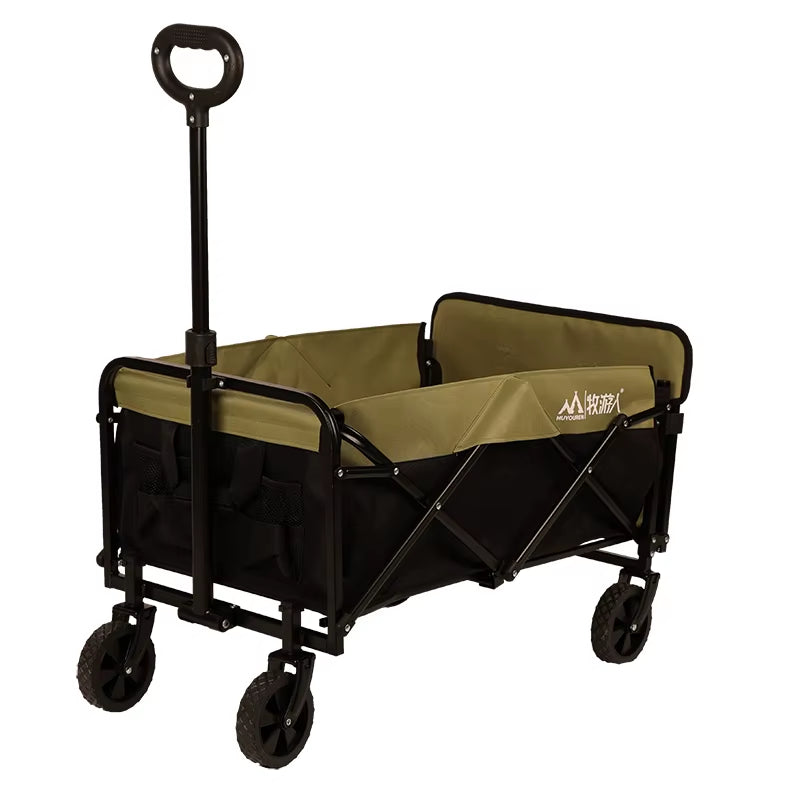 Portable Collapsible Camping Beach Wagon with Tailgate Utility Enclosed Structure