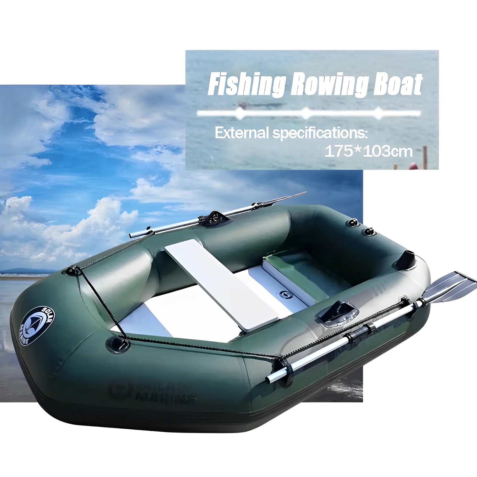 Barco De Pesca Inflable De PVC De 1,75 M Con Estera De Aire, Suelo, Canoa Para Surf, Barcos De Carreras Y Kayak, Accesorios Para Deportes Acuáticos Para Adultos