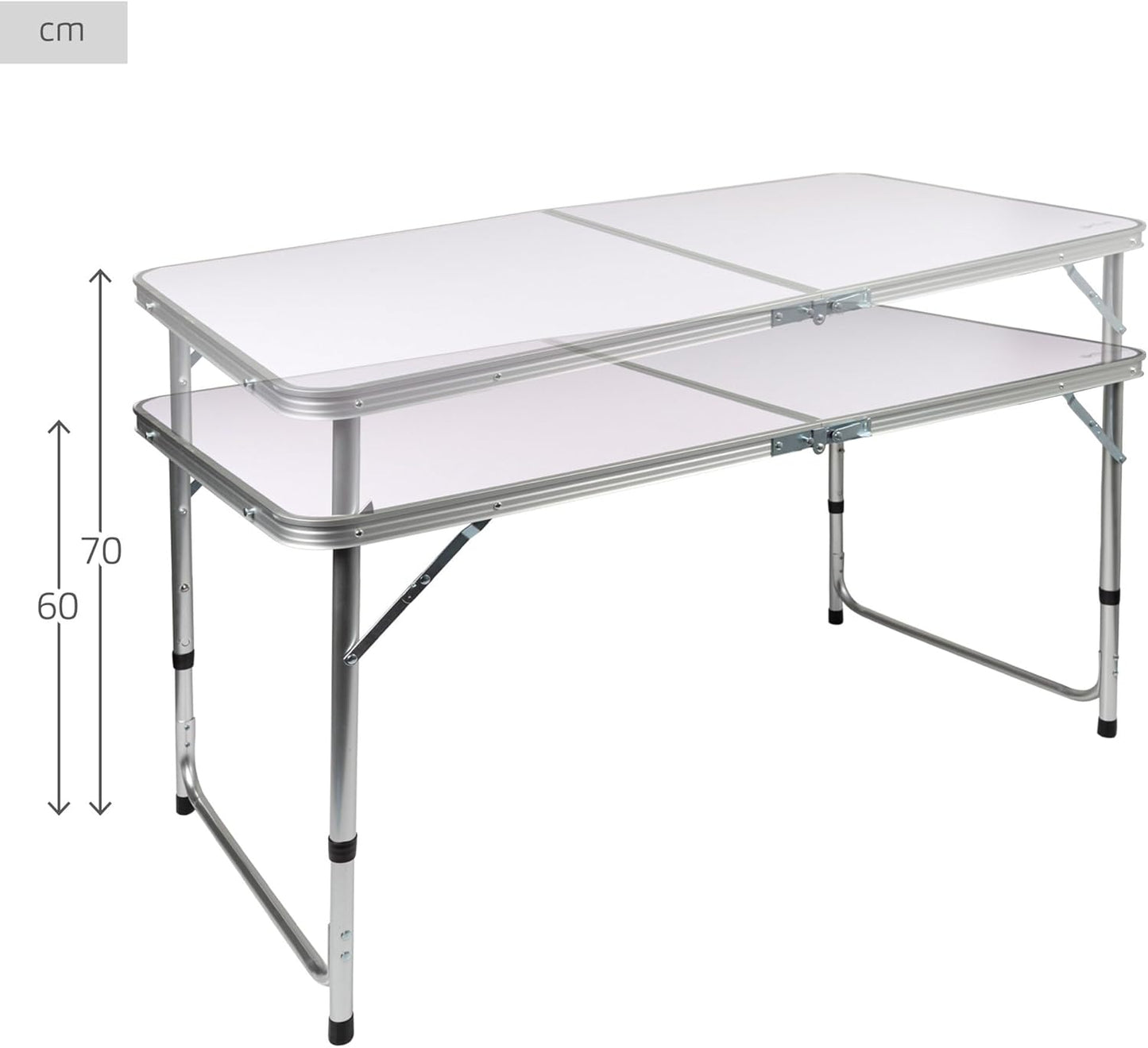 AKTIVE Mesa Plegable Portátil Camping Para 4 Personas, Altura Regulable, Incluye 4 Taburetes, Jardín, Con Sillas Dentro, Conjunto Mesas Y Sillas Plegable (52893)