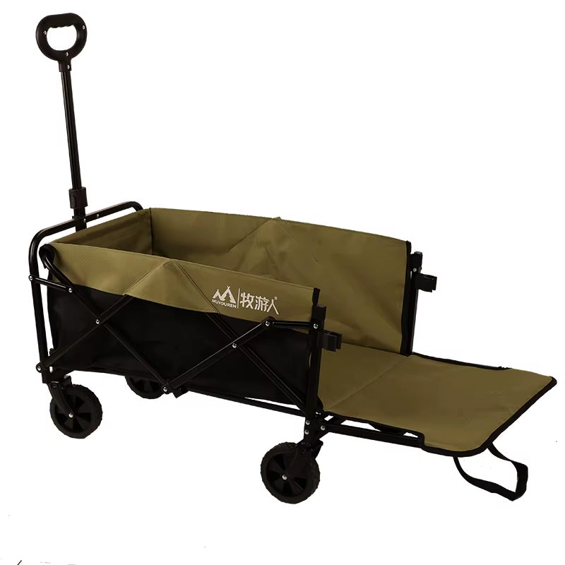 Portable Collapsible Camping Beach Wagon with Tailgate Utility Enclosed Structure