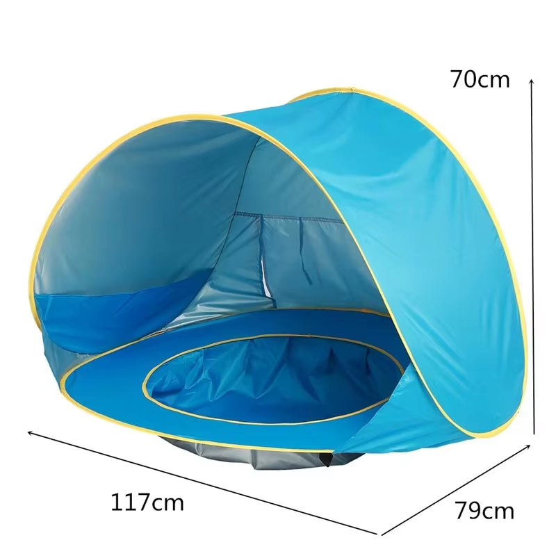 Oem Wholesale Beach Sunshade Quick Open Folding Waterproof Sunscreen Belt Swimming Pool Children'S Beach Tent Camping Upf 50+