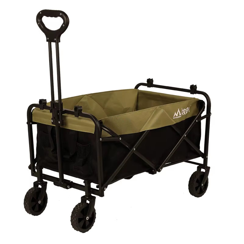 Portable Collapsible Camping Beach Wagon with Tailgate Utility Enclosed Structure