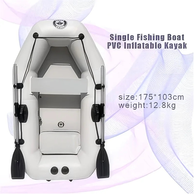 Barco De Pesca Inflable De PVC De 1,75 M Con Estera De Aire, Suelo, Canoa Para Surf, Barcos De Carreras Y Kayak, Accesorios Para Deportes Acuáticos Para Adultos